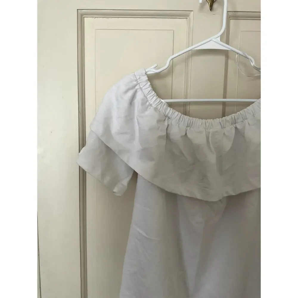 H&M White Off the Shoulder Mini Dress - size 8 - Picture 2 of 7